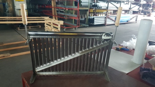 Roštilj ploča sa nogama i ručkama 63x40 cm INOX - Img 4