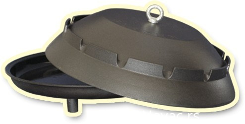 Gusani sač 50 cm Plamen emajliran iznutra