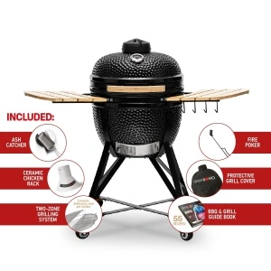 Ceramic grill Kamado Bono Media 52cm - Black