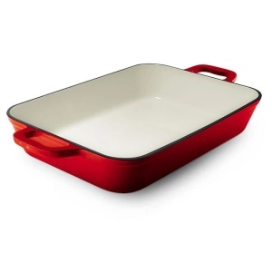 Cast iron baking pan 33cm red - Grand Feu