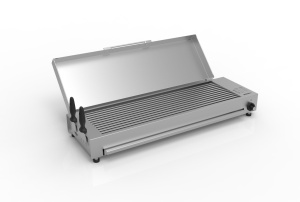 Električni roštilj inox sa poklopcem HOME L