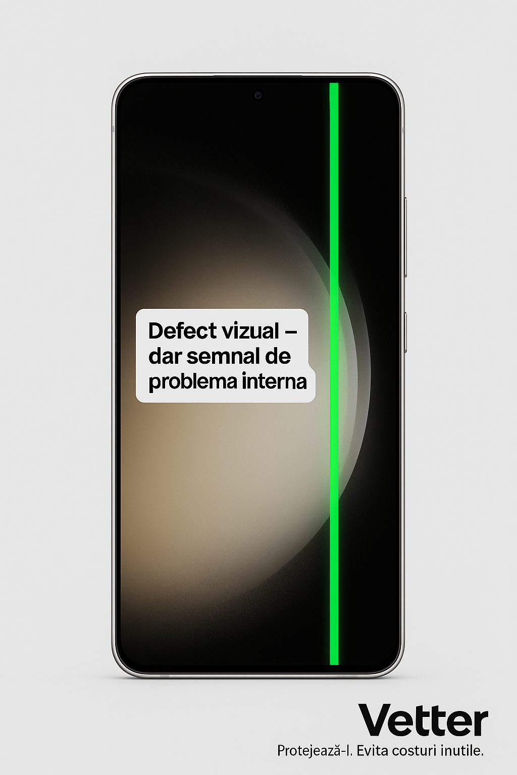 Dungă verde pe display-ul telefonului Samsung