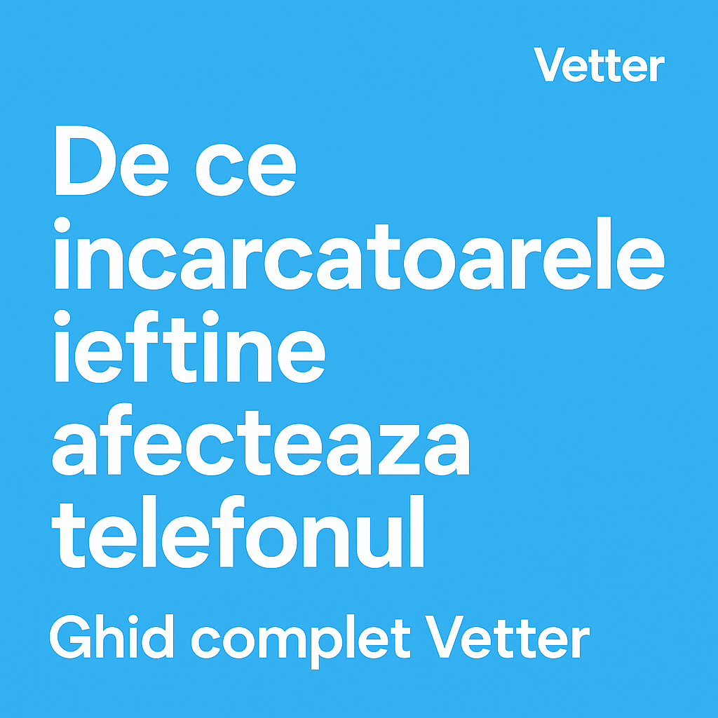 De ce incarcatoarele ieftine pot distruge telefonul: analiza Vetter + teste independente