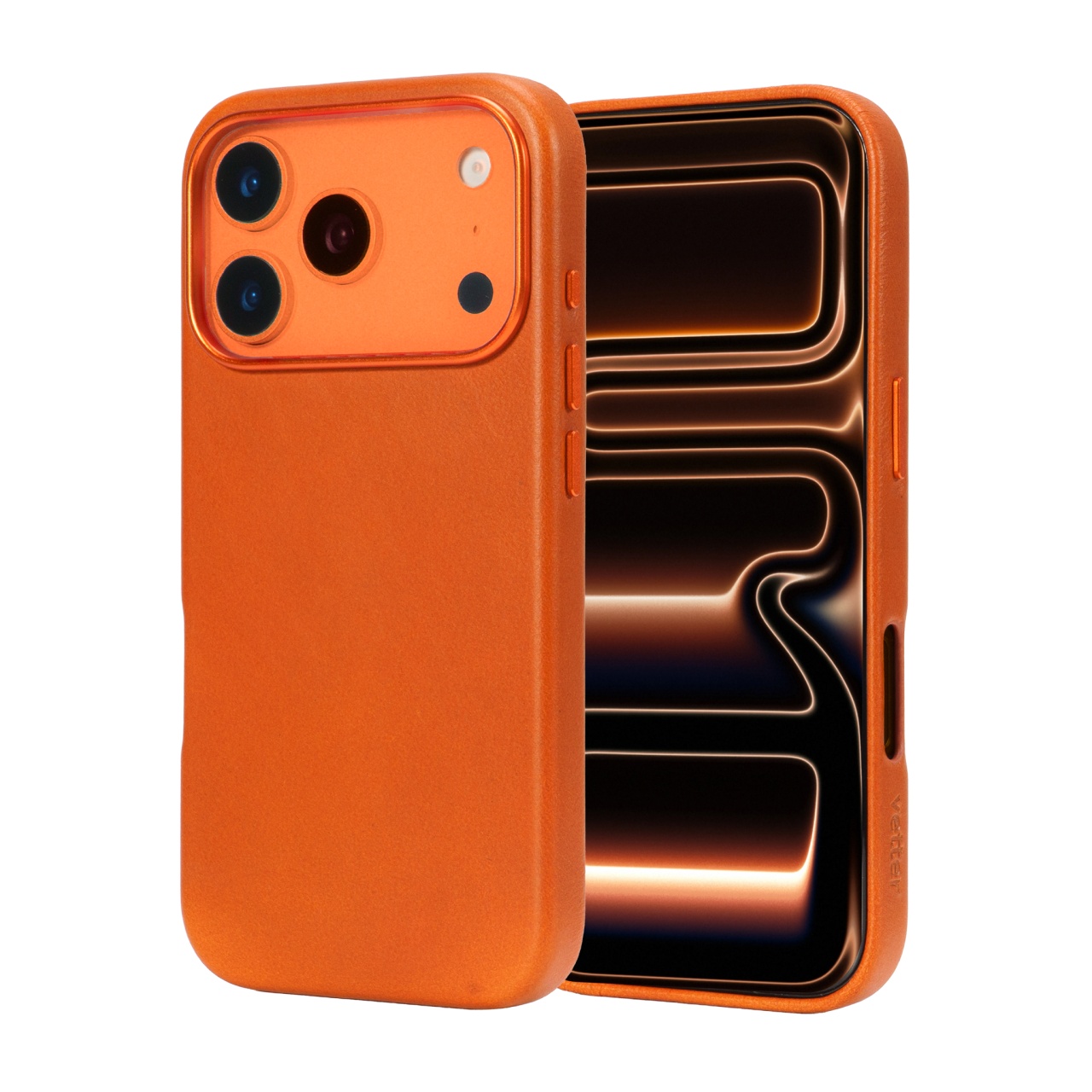 Husa leatherUP Class Refined Touch Orange Brown pentru iPhone 17 Pro
