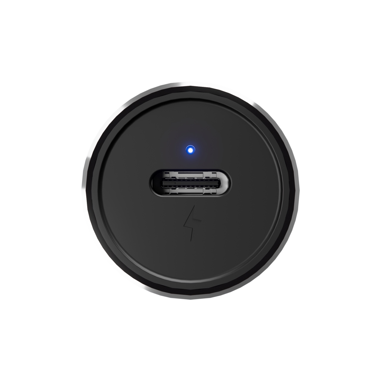 Portul USB-C al incarcatorului auto driveON 45W, cu led albastru