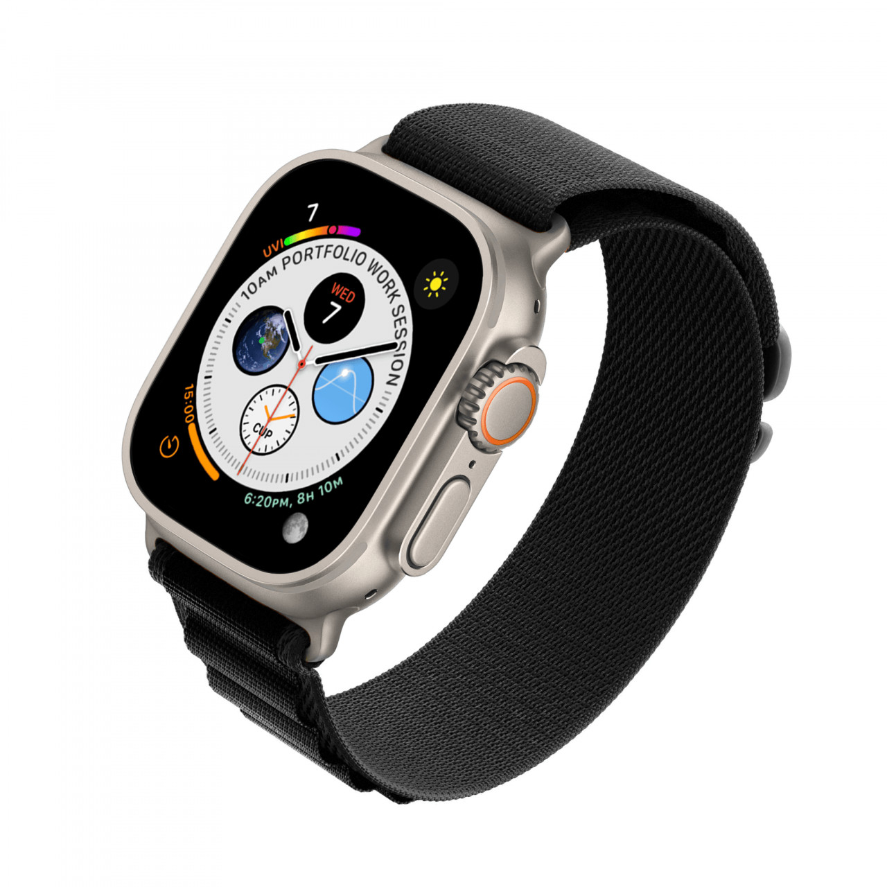 Material premium, confortabil si usor de curatat - curea keepON nylon Apple Watch Ultra negru