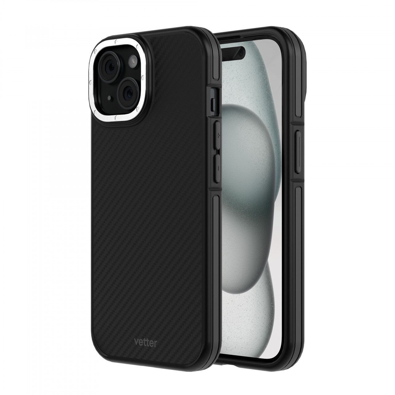 Husa iPhone 15 Plus Clip-On Negru cu Gri
