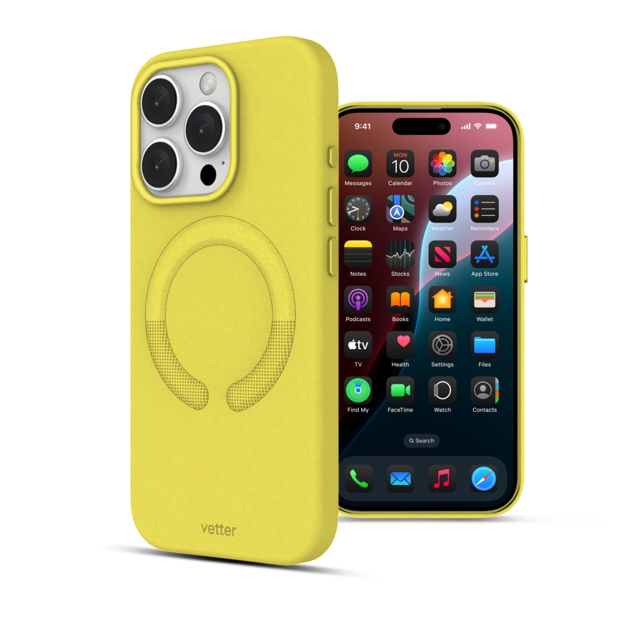 Husa Vegan Leather Candy Yellow pentru iPhone 16 Pro Max
