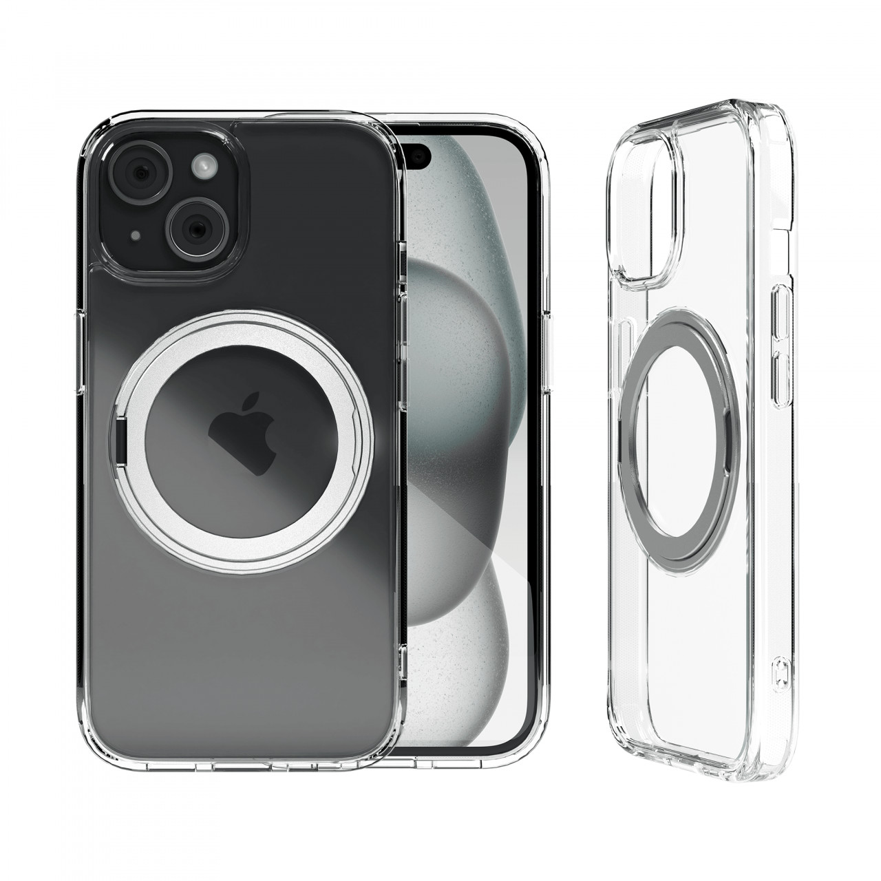 Husa iPhone 15 Clip-On Crystal Compatibila MagSafe Clear