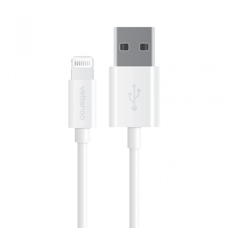 Cablu Vetter GO, USB-A la Lightning, alb, cu conector slim
