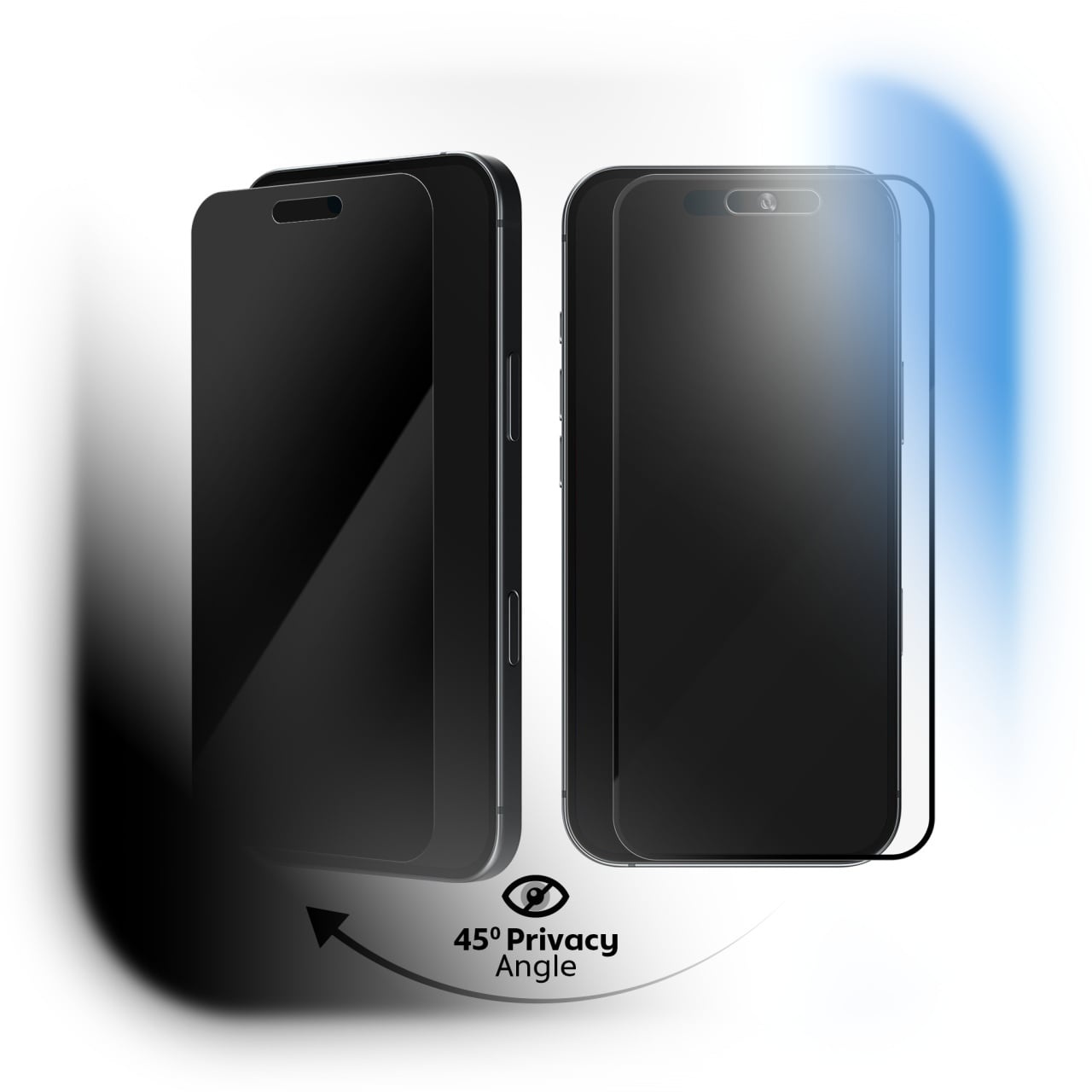Unghiul de vizualizare de 45 de grade al foliei privacy Vetter pentru iPhone 18 Pro Max