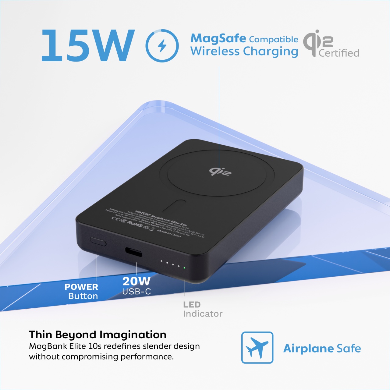 Infografic: MagBank Elite 10s incarca wireless pana la 15W si prin USB-C Power Delivery pana la 20W