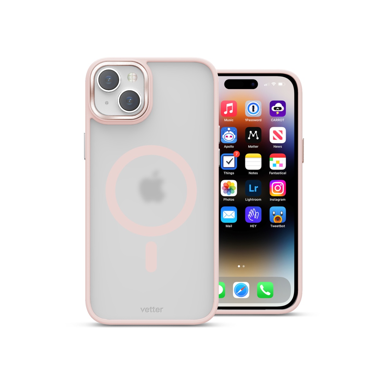 Husa iPhone 15 Clip-On Hybrid Roz