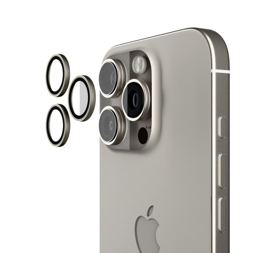 Folii iPhone 16 Pro, Folie pentru iPhone 16 Pro Max, 16 Pro, Individual Camera Lens Protector, Natural Titanium - vetter.store_1