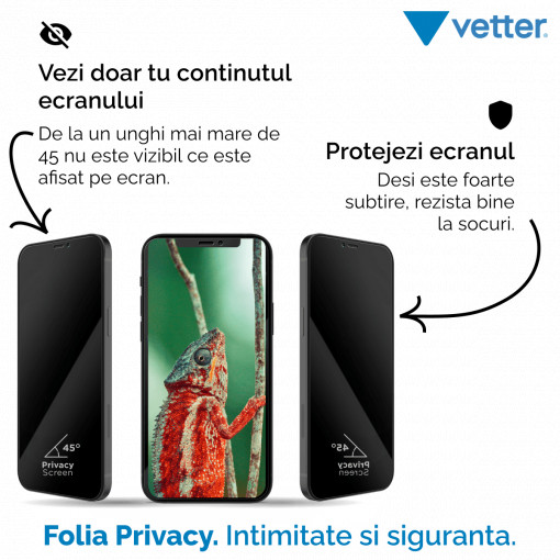 Folii iPhone 12 Pro, Folie iPhone 12 Pro, 12, 3D Privacy Series - vetter.store _1