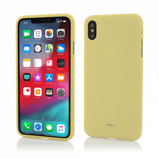 Coque Vetter GO pour iPhone XS, X, Soft Touch, Jaune