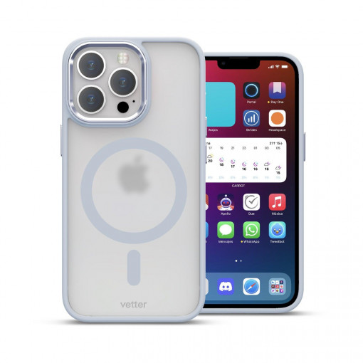 iPhone 13 Pro Case Clip-On Hybrid Matt, bleu royal