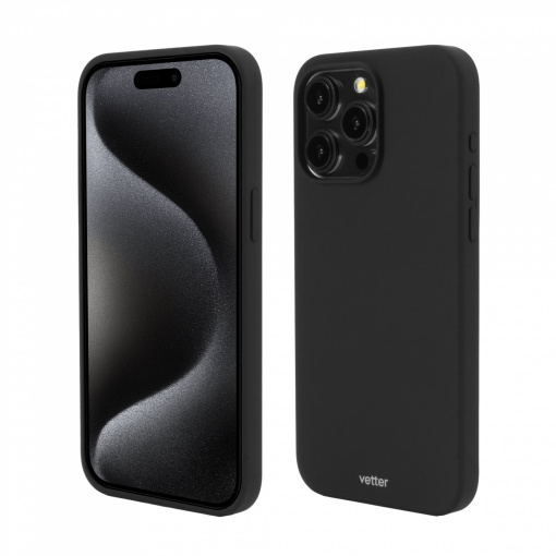 iPhone 15 Pro Case, Clip-On Soft Touch Silk Series Mag Safe Compatible, Black