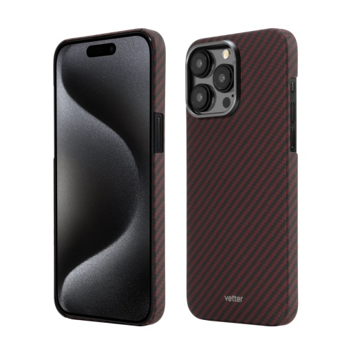 iPhone 15 Pro Max Tasche, MagSafe-kompatibel, Kevlar, Rot