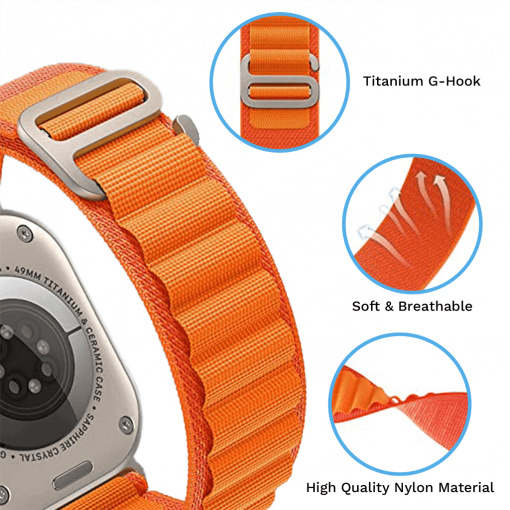 Curele Apple Watch, Curea keepON, Nylon Braided Sport Band for Apple Watch Ultra 2, Ultra 49mm - vetter.store _9
