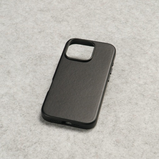 Husa pentru iPhone 16 Pro, leatherUP Class, Refined Touch, MagSafe Compatible, Black - vetter.store_1