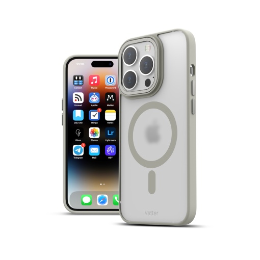Huse iPhone 15 Pro, Husa iPhone 15 Pro Clip-On Hybrid, Matt, Compatibila MagSafe, Titanium Grey - vetter.store _1
