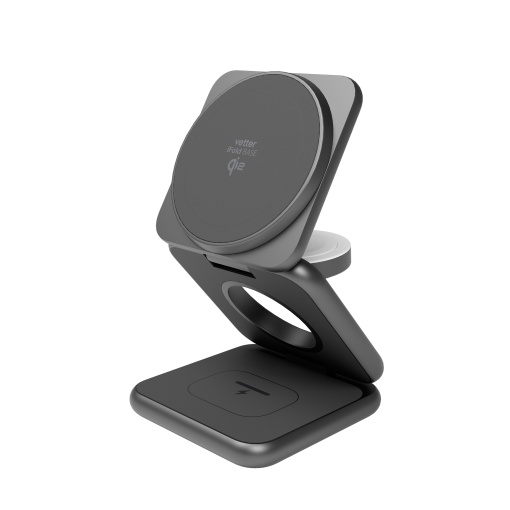 iFold Base, 3-in-1 Qi2 Wireless Charging Cradle for iPhone, Apple Watch and AirPods
