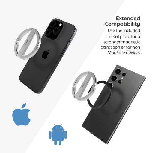 Suporti, MagStand Edge, Stand &amp; holder for magsafe, Aluminium, Argintiu - vetter.store _1
