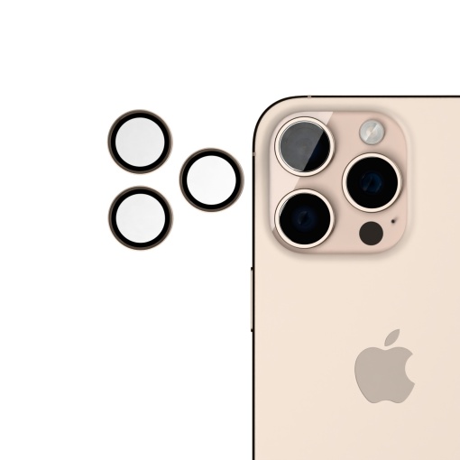 Case for iPhone 16 Pro Max, 16 Pro, Individual Camera Lens Protector, Desert Titanium