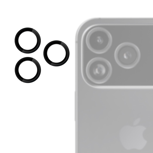 Folie pentru iPhone 17 Pro Max, 17 Pro, Individual Camera Lens Protector, Black - Img 2