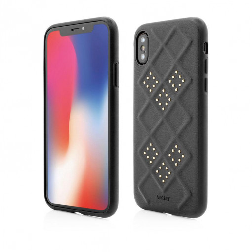 Husa iPhone XS Smart Case, 3D Rhombus Design, Negru