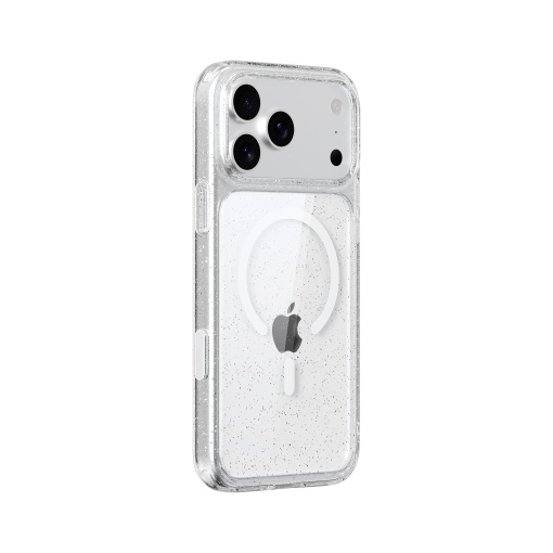 Husa pentru iPhone 17 Pro Max, MagSafe Compatible, Soft Pro Glitter, Transparent