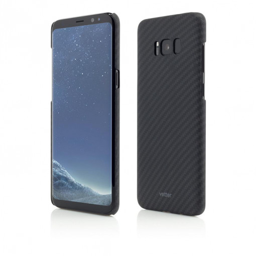 Husa Samsung Galaxy S8 G950, Smart Case Carbon Design, Rubber Feel, Neagra