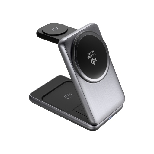 iFold Duo, 3-in-1 Wireless Charging Cradle, Qi2, for Samsung Galaxy S, Galaxy Watch, Galaxy Buds or iPhone, Apple Watch, AirPods - Img 2