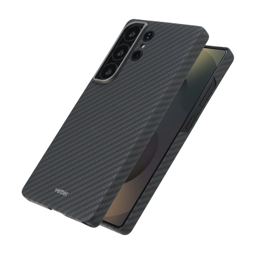 Huse Galaxy S25 Ultra, Husa Samsung Galaxy S25 Ultra Clip-On, made from Aramid Fiber, Kevlar, Compatibila MagSafe, Neagra - vetter.store_1