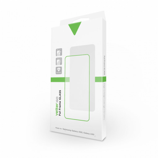 Screen Protector Samsung Galaxy A50, Galaxy A30, Full Frame Tempered Glass Vetter GO, Black