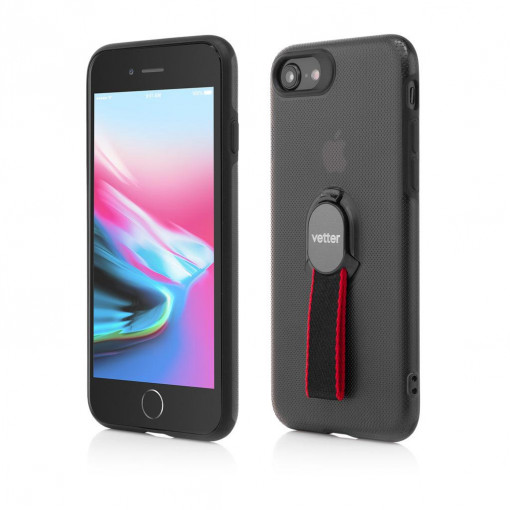 Husa iPhone SE2, 8, 7 Smart Case Hybrid, with Removable Strap, Magnetic Ready, Negru
