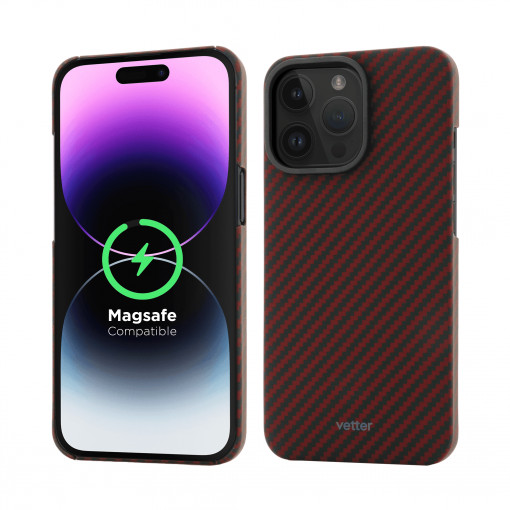 iPhone 14 Pro Max Tasche, MagSafe-kompatibel, Kevlar, Rot