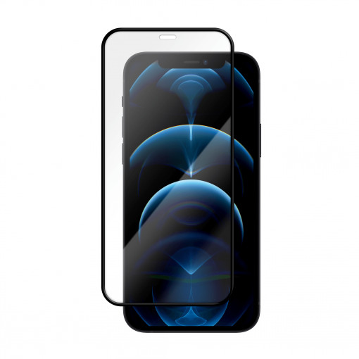 Verre trempé Easy Fit pour iPhone 12 Pro Max, antichocs, noir