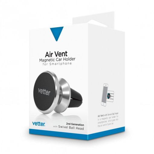 Suporti, Suport Auto Vetter Magnetic 2nd Gen, Ventilație, Argintiu - vetter.store