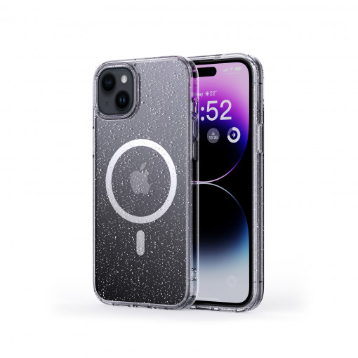 iPhone 15 Plus Case, MagSafe Compatible, Soft Pro Glitter, Transparent
