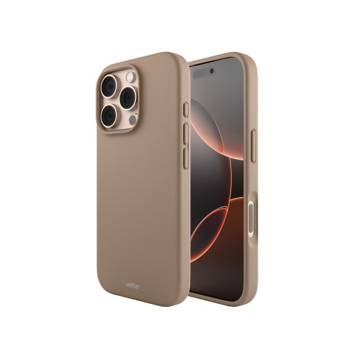 iPhone 16 Pro Max Tasche, Clip-On Soft Touch Silk Series Mag Safe kompatibel, Desert Titanium