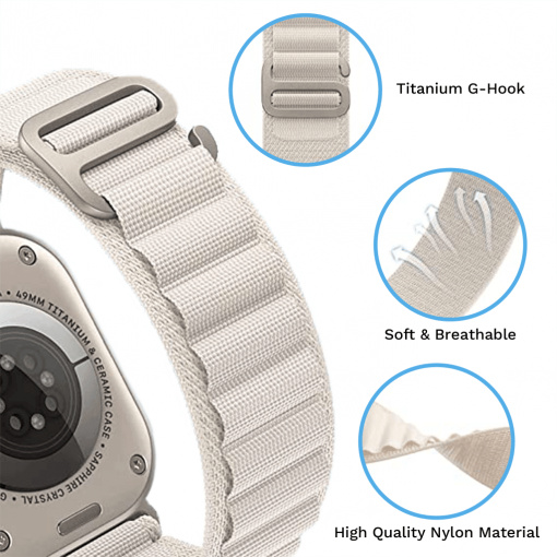 Curele Apple Watch, Curea keepON, Nylon Braided Sport Band for Apple Watch Ultra 2, Ultra 49mm - vetter.store _5