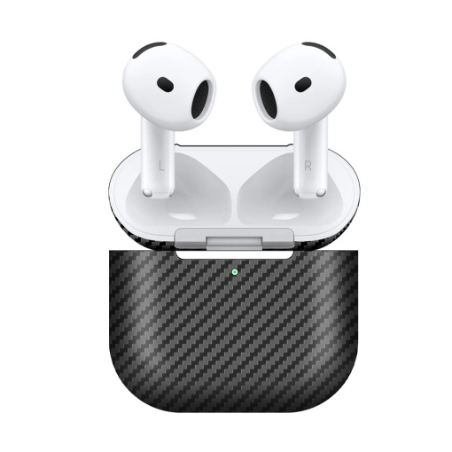 Étui pour AirPods 4, en carbone, noir mat