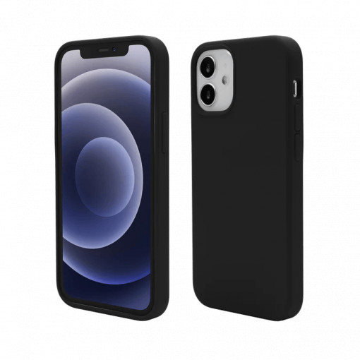 Husa iPhone 12 mini Soft Touch Silk, Neagra