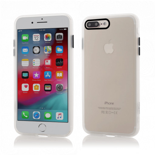 Husa iPhone 8 Plus, 7 Plus Clip-On Hybrid Protection, Shockproof Soft Edge and Rigid Matte Back Cover, Transparent