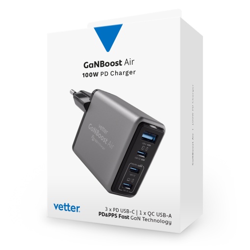 Incarcator GaNBoost Air 100W, 3x USB-C, 1x USB A, Charger (Copy 1)