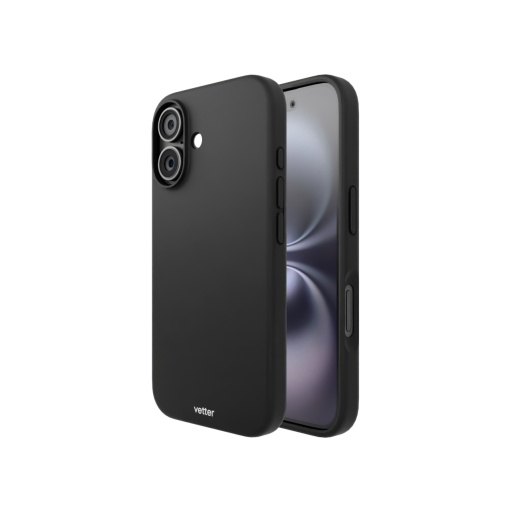 iPhone 16 Plus Case, Clip-On Soft Touch Silk Series Mag Safe Compatible, Black