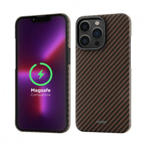 Huse iPhone 13 Pro  , Husa iPhone 13 Pro made from Aramid Fiber, Kevlar, Compatibila MagSafe, Neagra - vetter.store _4