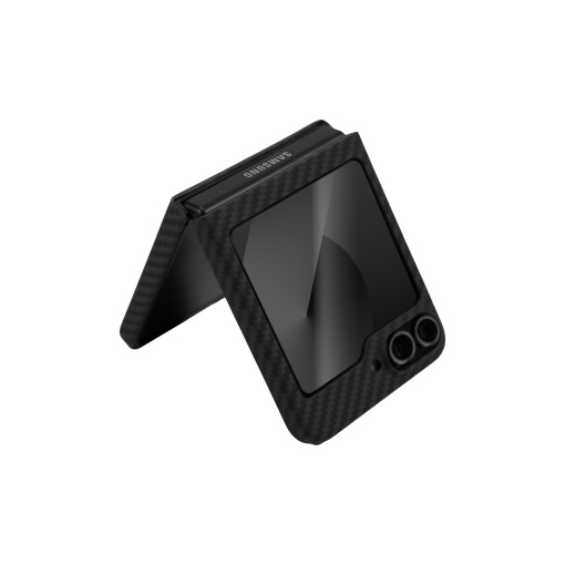 Huse Galaxy Flip Series, Husa Samsung Galaxy Z Flip6 5G, Clip-On, made from Aramid Fiber, Kevlar, Negru - vetter.store _1